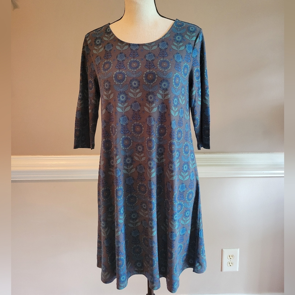 NATURAL LIFE Blue and Green Sheath Mini Dress